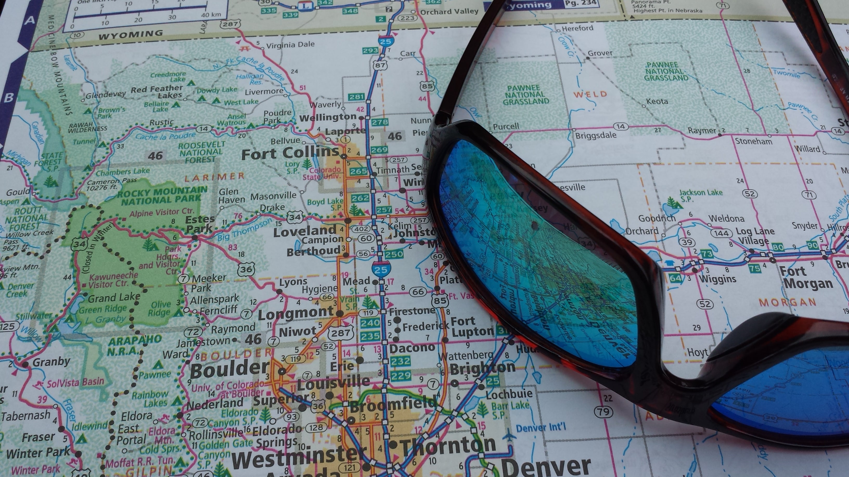 Map and glasses