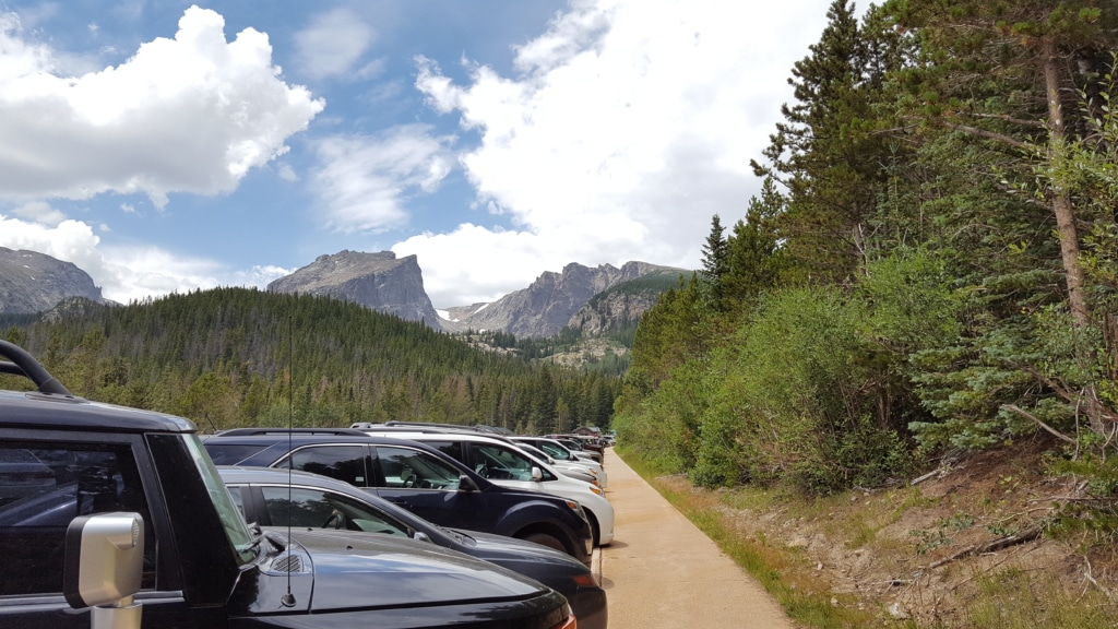 Bear Lake parking lot, 2016-Rocky Mountain Nat'l Park