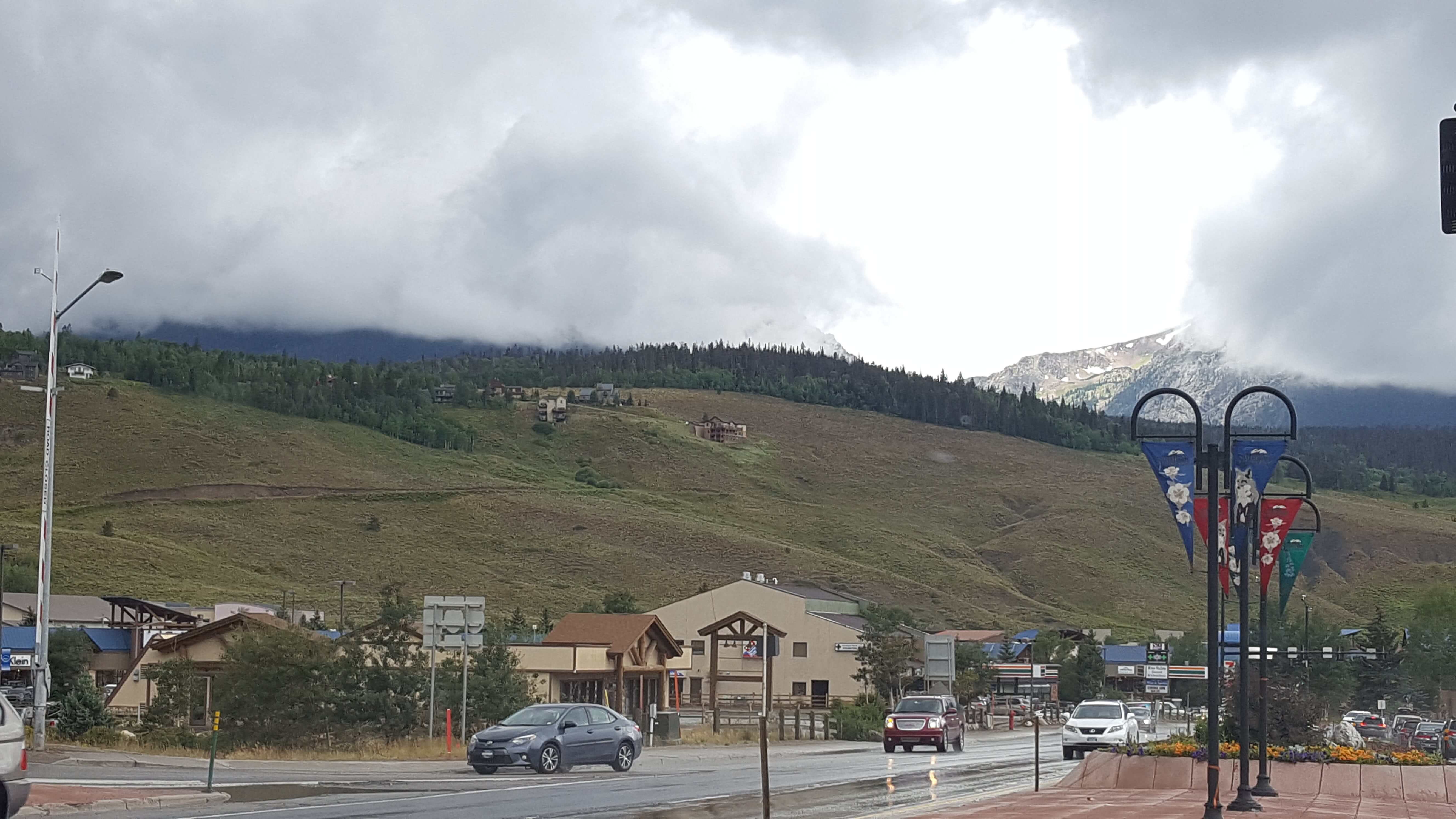 Mountain poking through the clouds