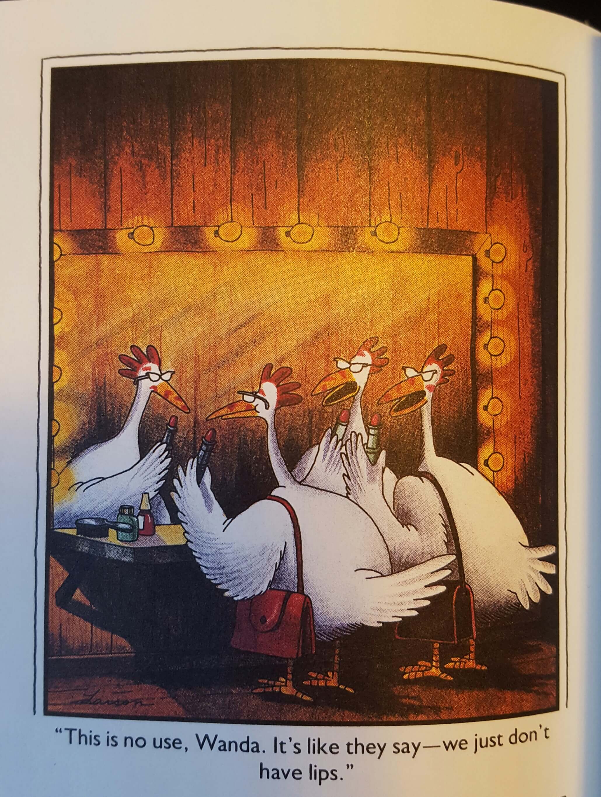 Chickens don't have lips