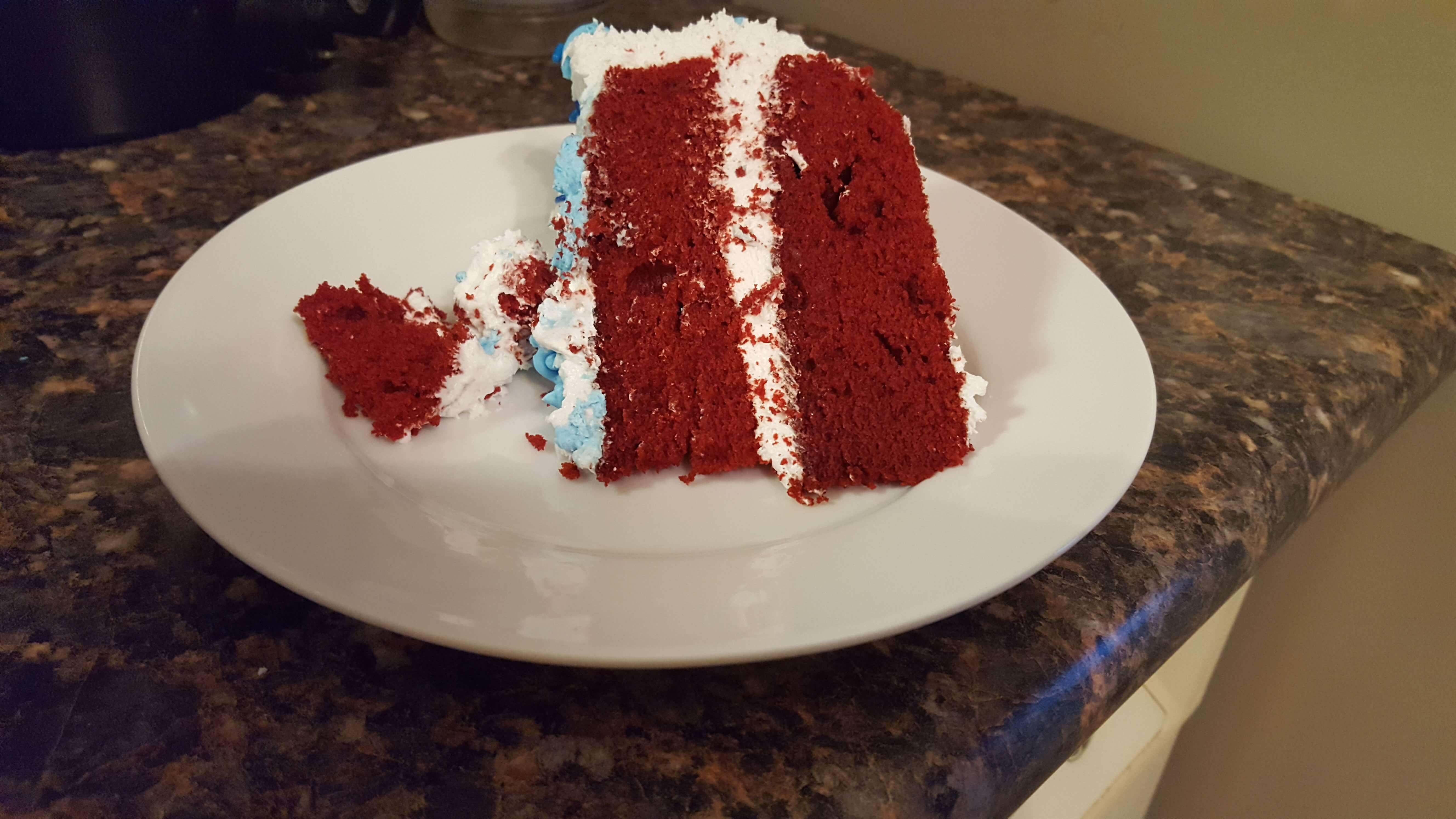 A slice of Red velvet cake for Valentine's Day