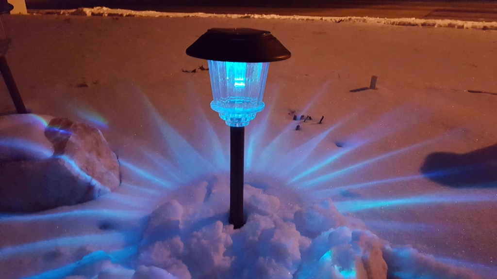 Blue light on snow