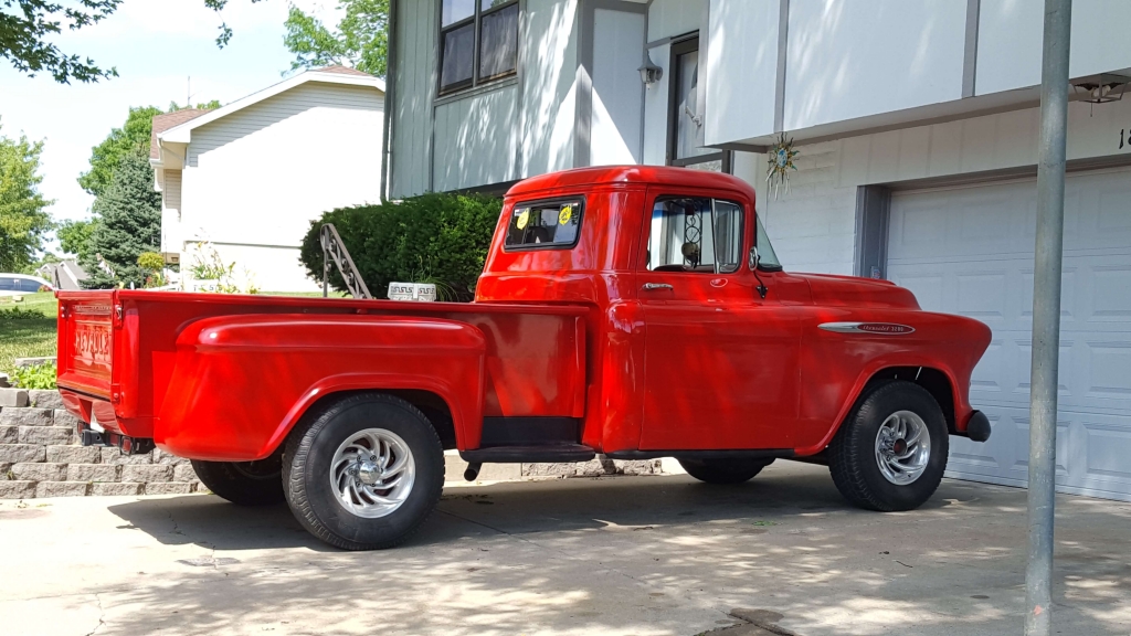 Red Chevy truck