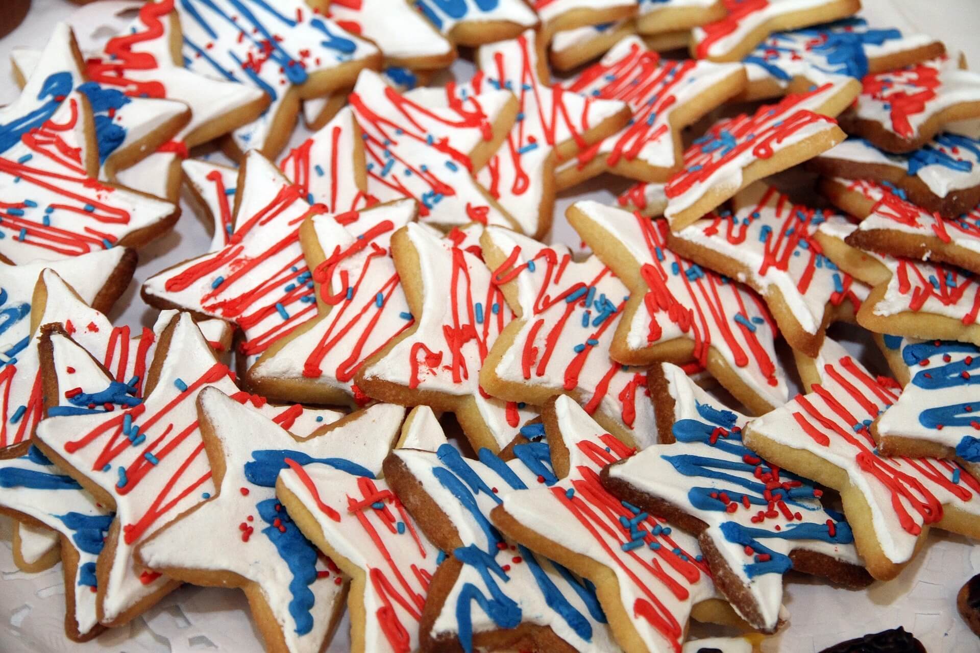 Red, white, and blue star cookies