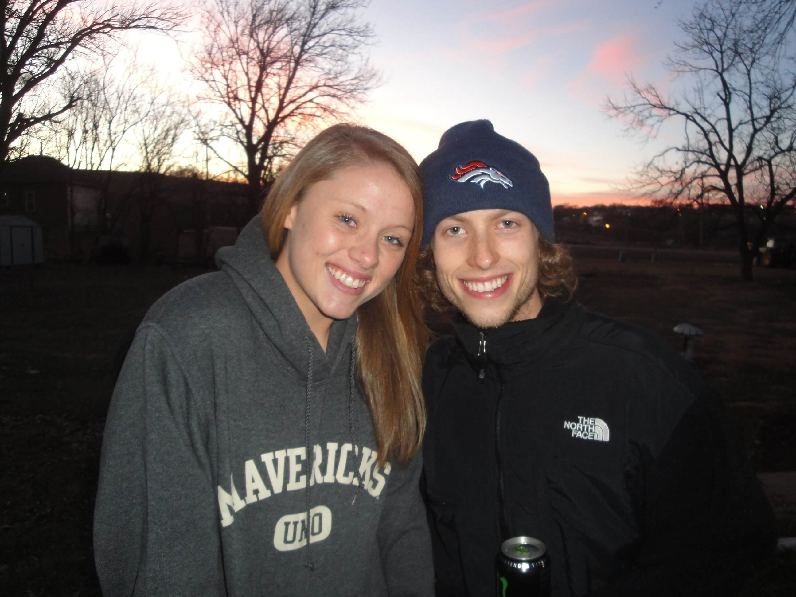 Broncos fan with sunset