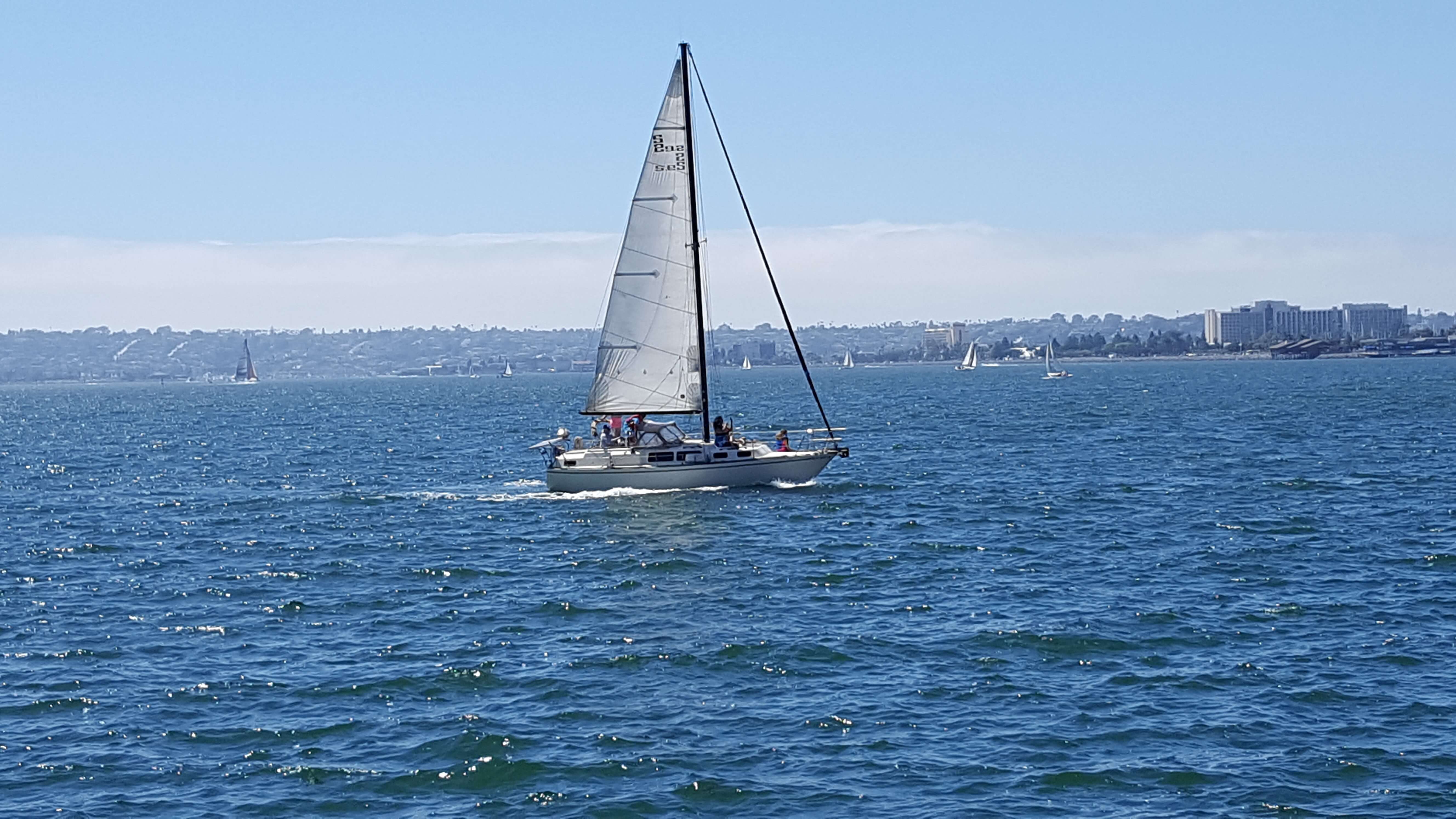Sailboat in San Diego harbor