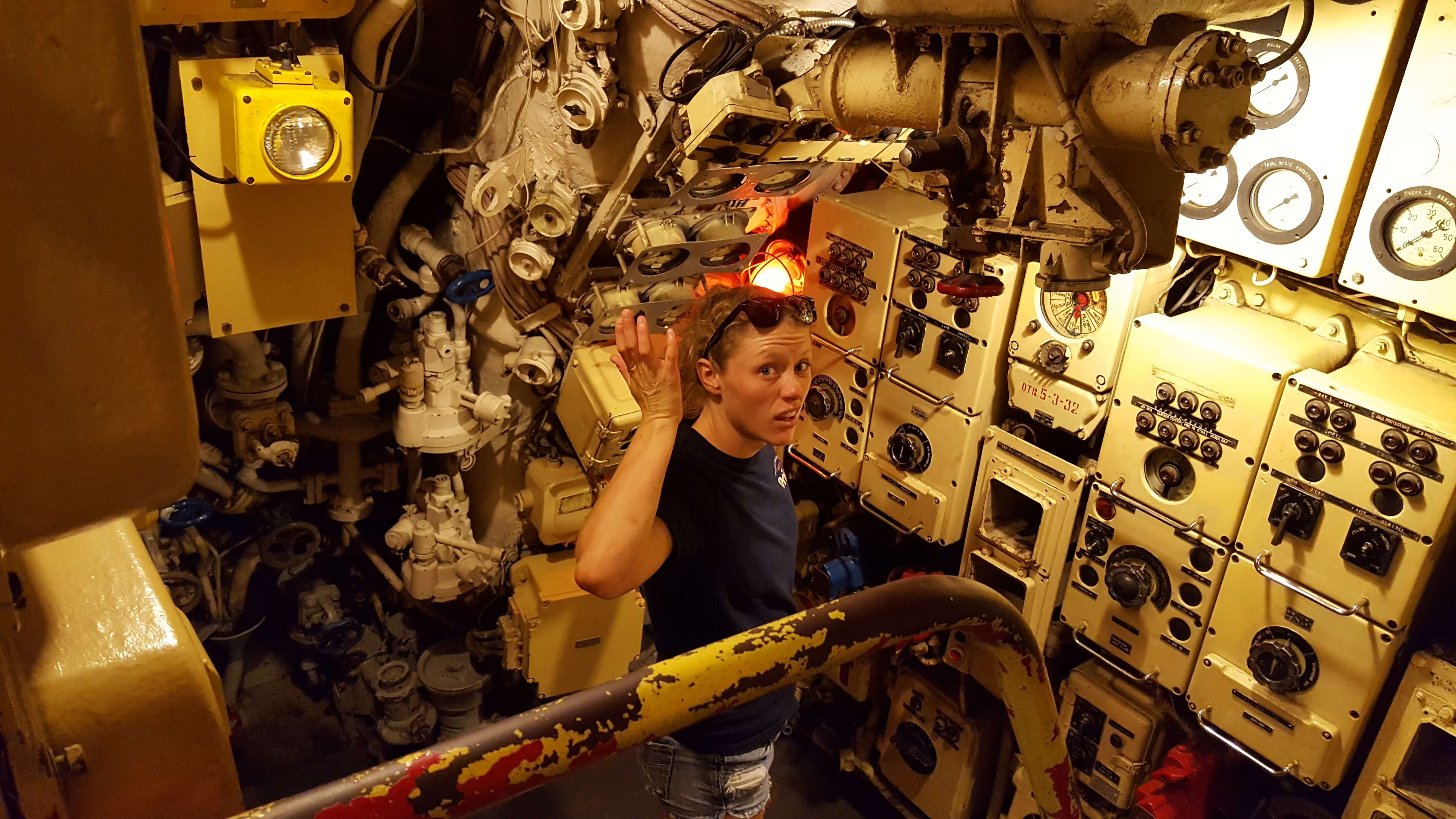 Inside a submarine