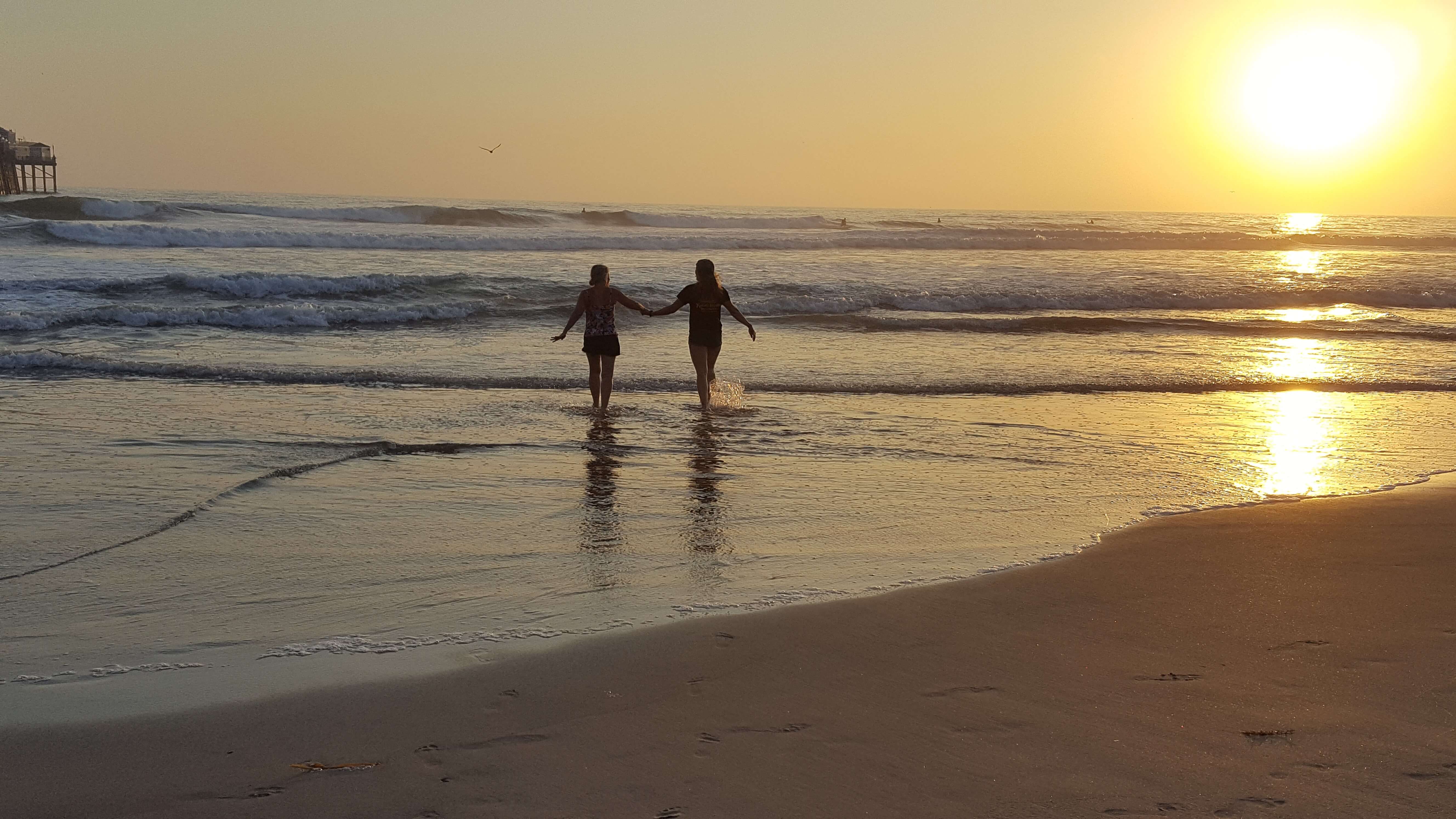 Pacific Ocean golden sunset