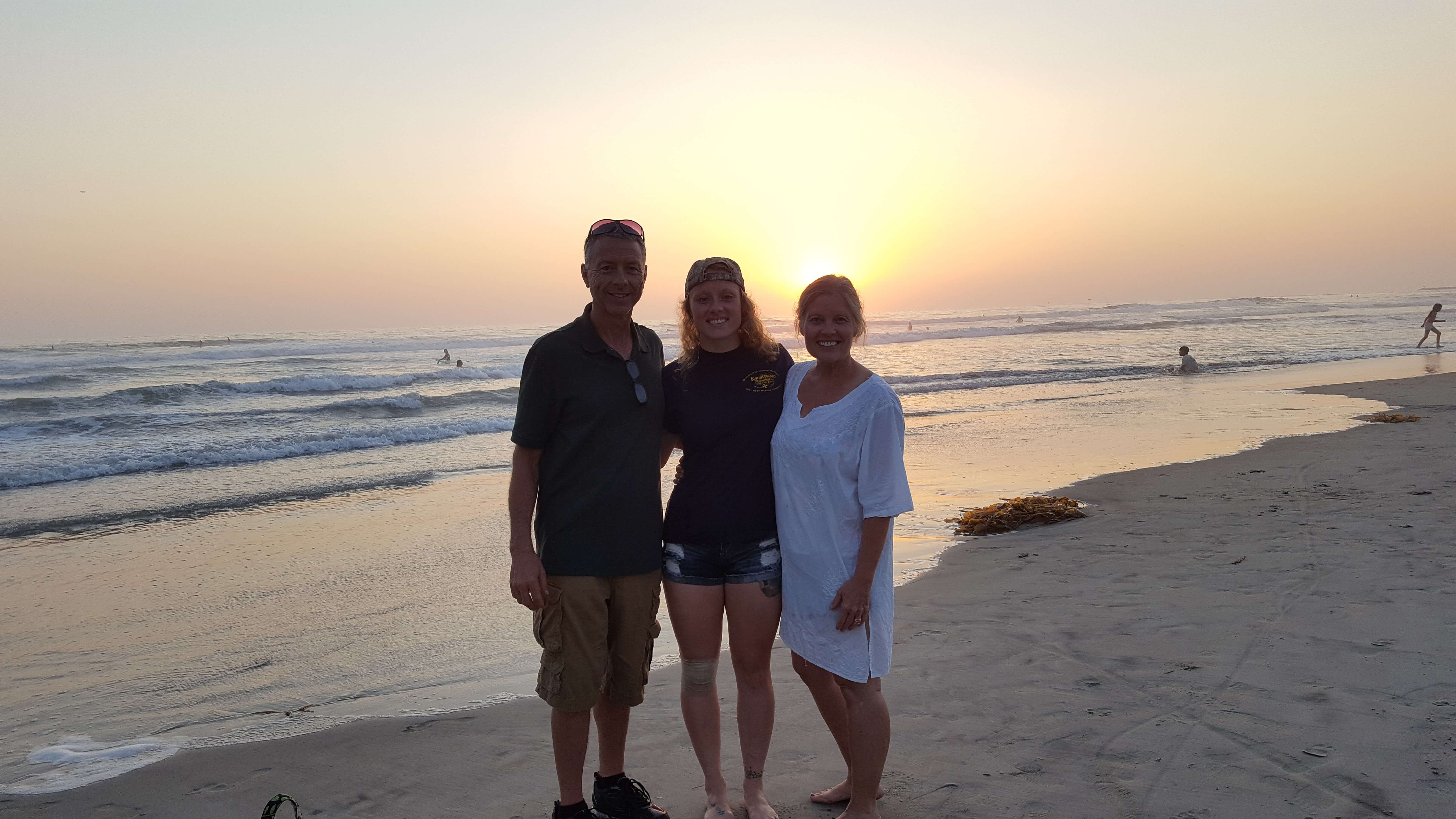 Oceanside beach at sunset