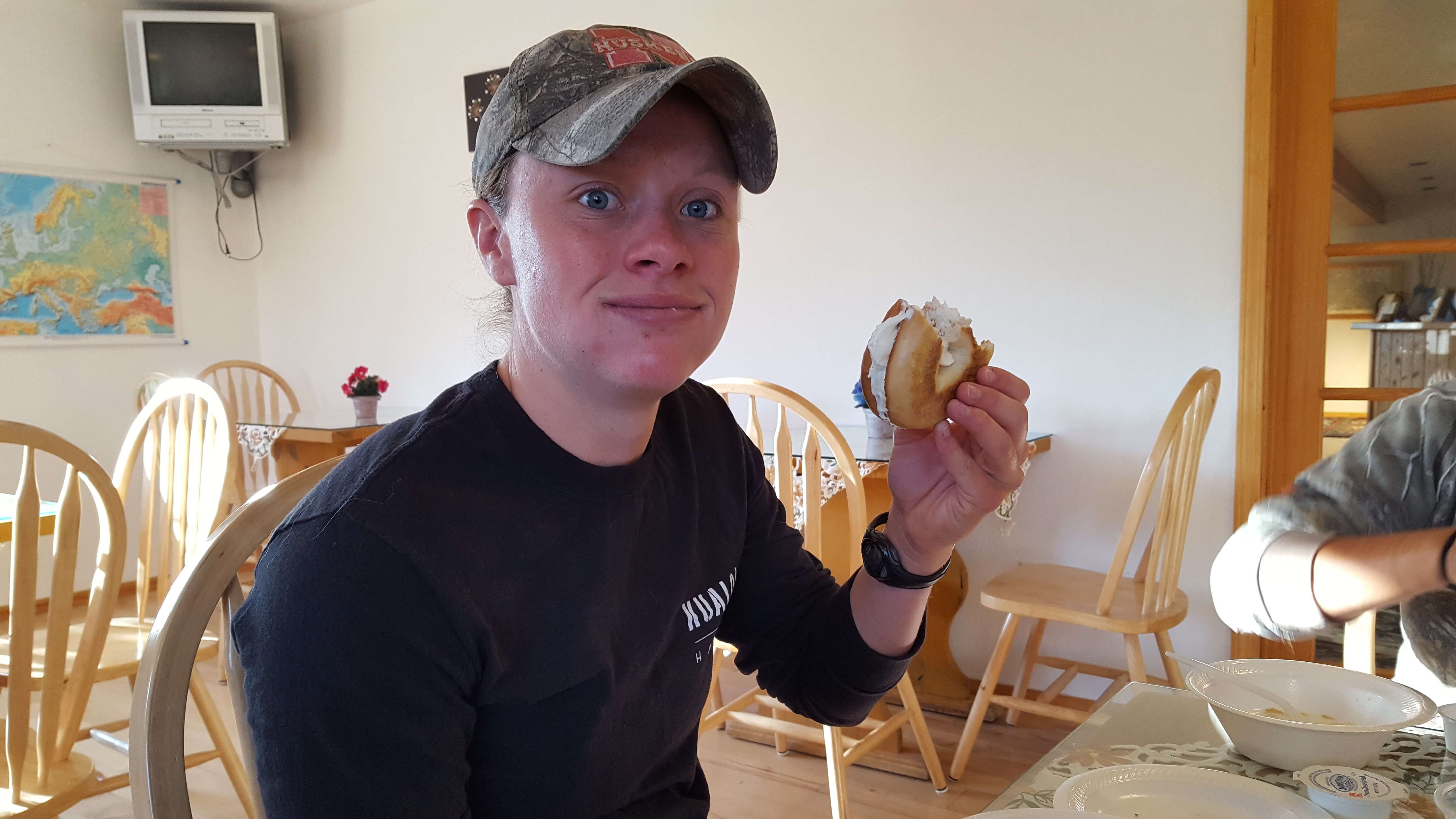 Cream cheese/bagel sandwich