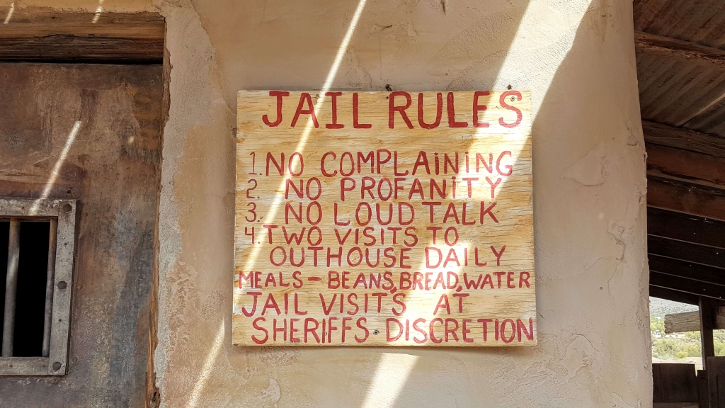 Jail Rules in Goldfield Ghost Town