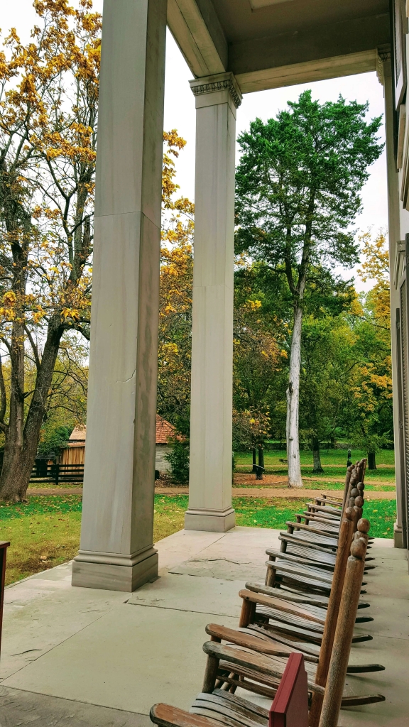 Sitting on the porch at Belle Meade Plantation