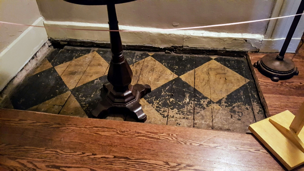 1853 original "painted marble" floor uncovered at Belmont Mansion, Nashville, TN