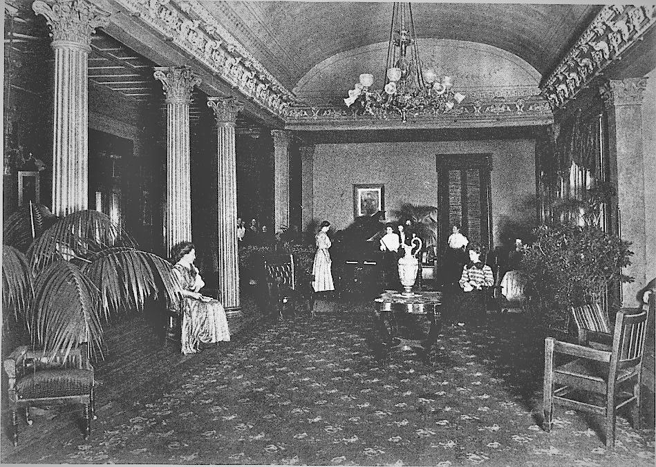Old photo of the Grand Salon, 1898, Belmont Mansion